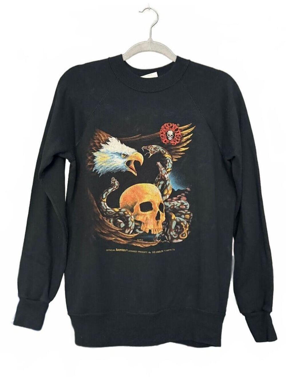 Vintage 90's EasyRiders Snake Skull Eagle Graphic Sweathshirt Size Medium